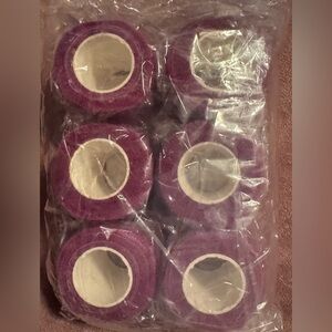 6 Purple Self Adhesive Bandage Wrap 2 inch rolls NIB